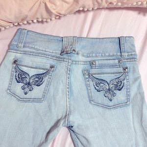 Jeans Indigo, design in the pockets, bottom up Colombian brand